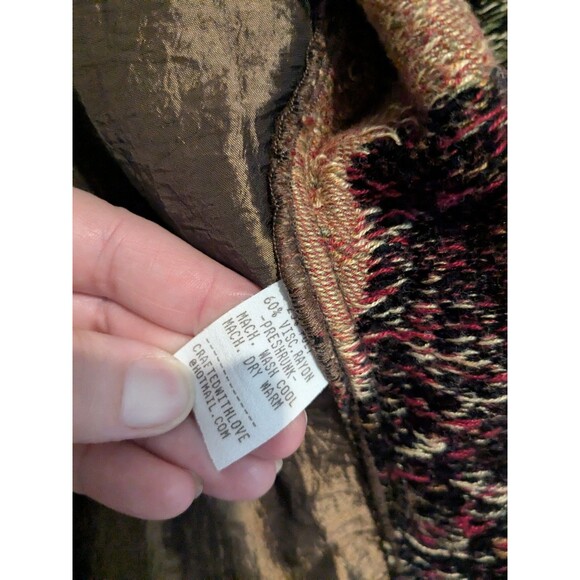 Crafted With Love Vintage 90's Tapestry Jacket XL Black Floral Snap Front Exc - Picture 7 of 8